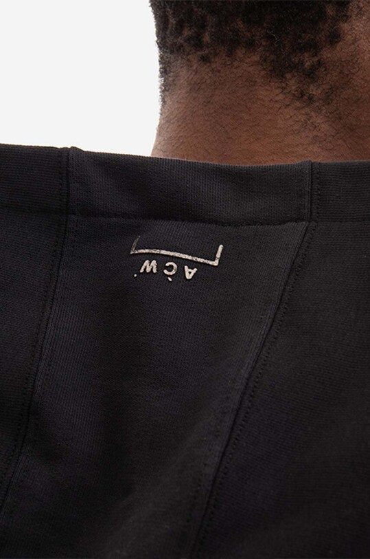 A-COLD-WALL* hanorac de bumbac Foil Grid Hoodie negru ACWMW074.