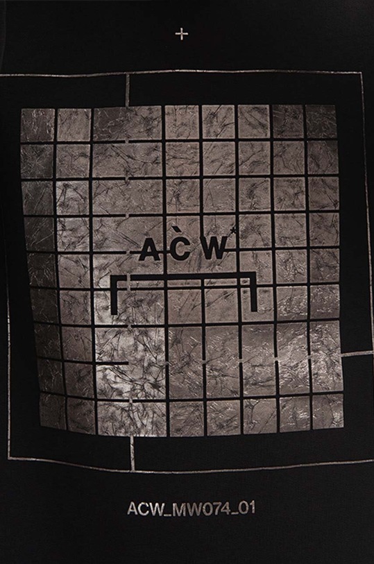 Бавовняна кофта A-COLD-WALL* Foil Grid Hoodie ACWMW074. чорний
