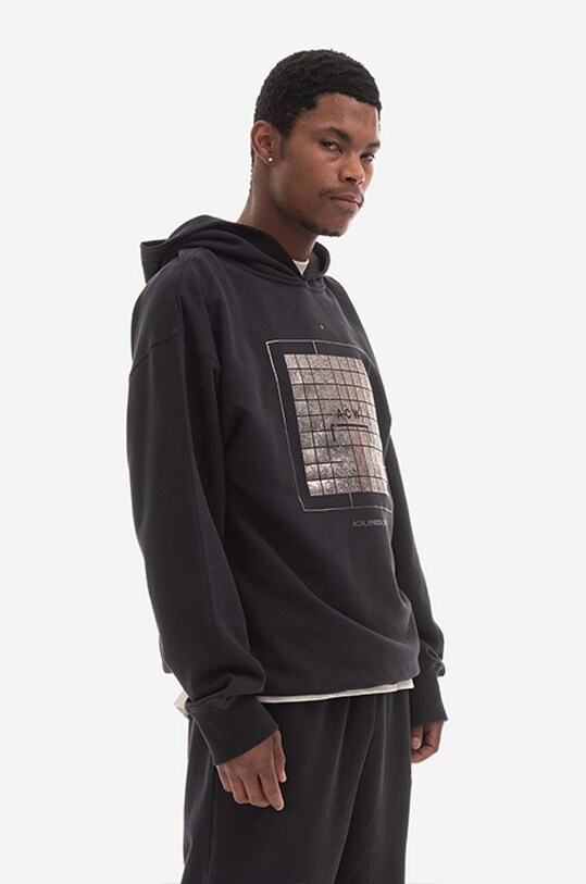 A-COLD-WALL* hanorac de bumbac Foil Grid Hoodie ACWMW074.