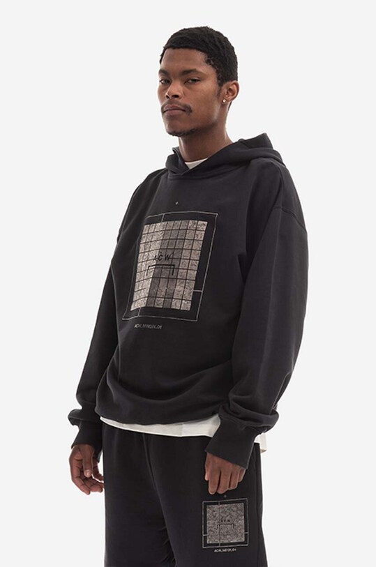 A-COLD-WALL* hanorac de bumbac Foil Grid Hoodie ACWMW074.