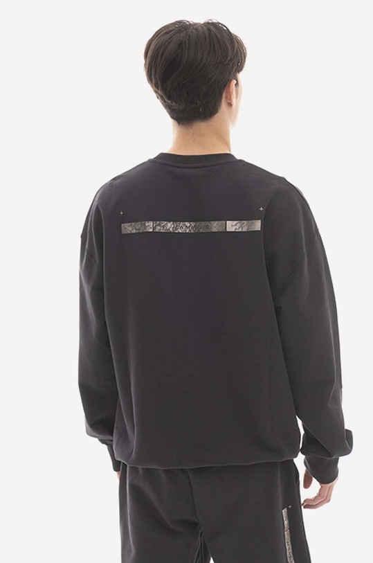 Oblečení Bavlněná mikina A-COLD-WALL* Foil Grid Crewneck ACWMW075 BLACK ACWMW075. černá