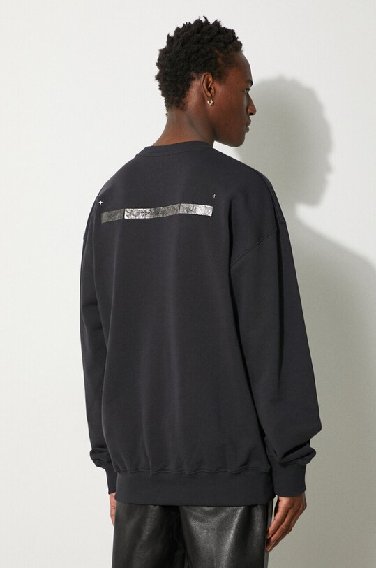 Oblečenie Bavlnená mikina A-COLD-WALL* Foil Grid Crewneck ACWMW075 BLACK ACWMW075. čierna