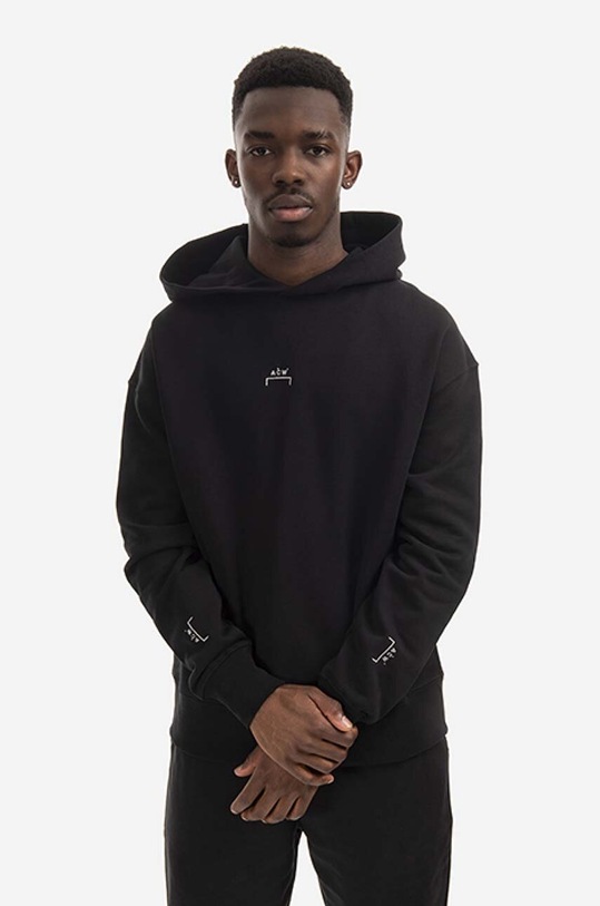 Bavlněná mikina A-COLD-WALL* Essential Hoodie s kapucí černá ACWMW081.