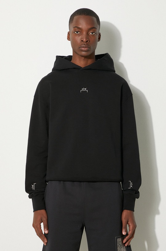 A-COLD-WALL* bluza bawełniana Essential Hoodie nadruk czarny ACWMW081.