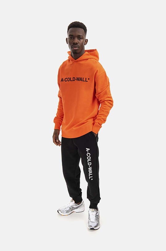 A-COLD-WALL* bluza bawełniana Essential Logo Hoodie ACWMW083. pomarańczowy AA00