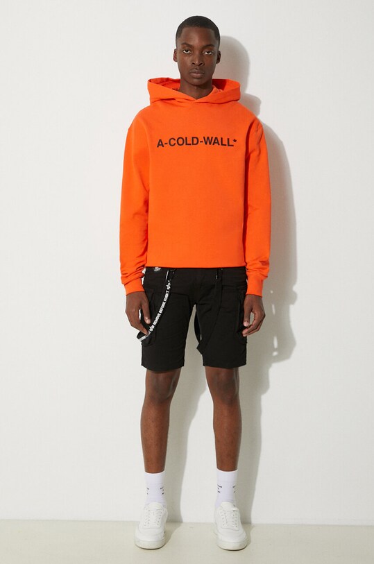 A-COLD-WALL* felpa in cotone Essential Logo Hoodie ACWMW083. arancione AA00