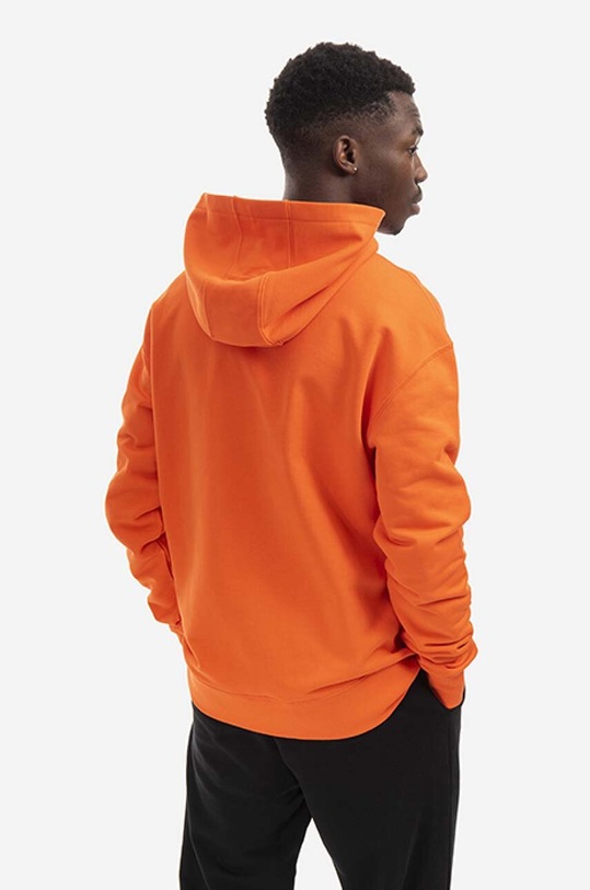 Odzież A-COLD-WALL* bluza bawełniana Essential Logo Hoodie ACWMW083. pomarańczowy
