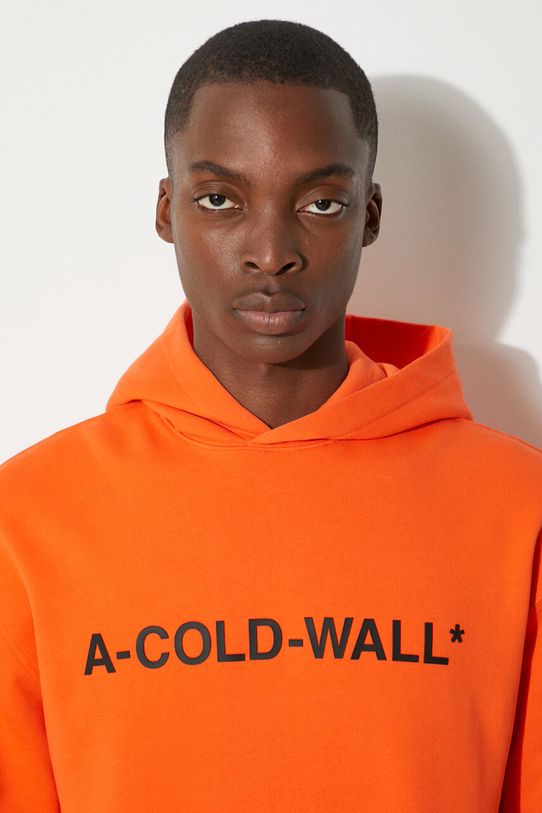 Βαμβακερή μπλούζα A-COLD-WALL* Essential Logo Hoodie ACWMW083. πορτοκαλί