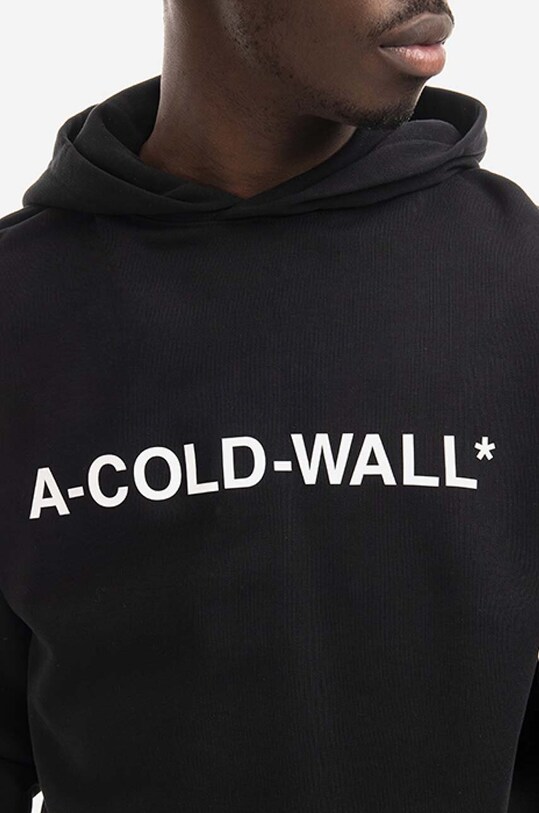 A-COLD-WALL* felpa in cotone Essential Logo Hoodie nero ACWMW083.