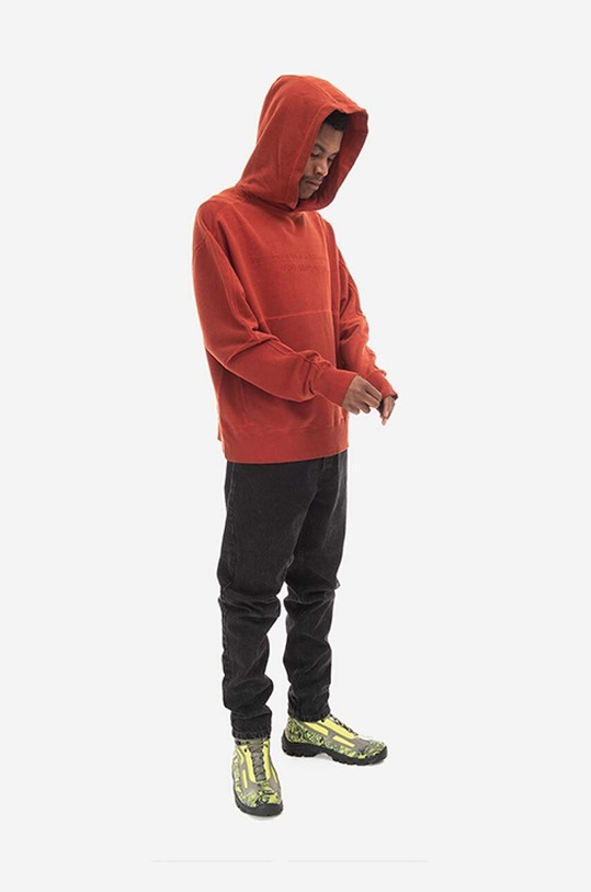 A-COLD-WALL* bluza bawełniana Overdye Hoodie ACWMW076. czerwony AA00