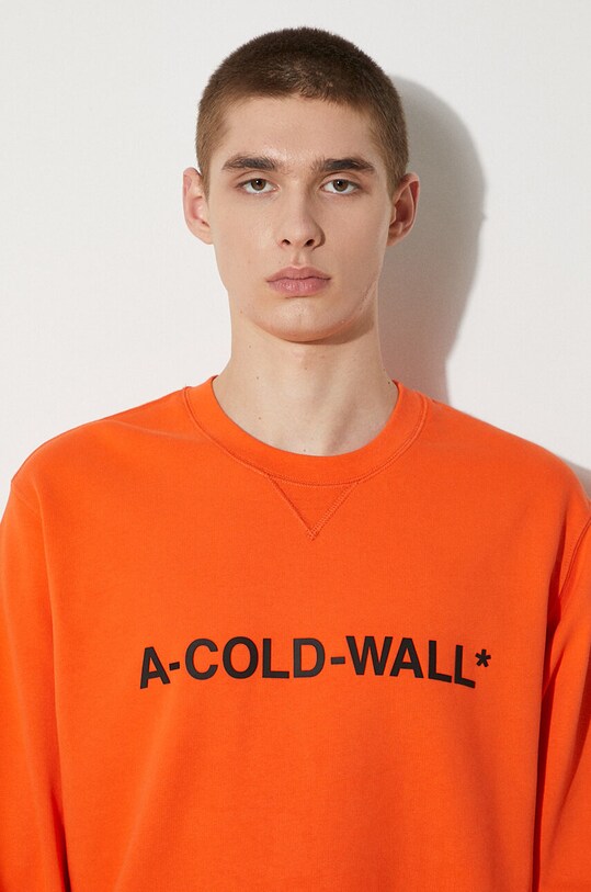 Бавовняна кофта A-COLD-WALL* Essential Logo Crewneck помаранчевий ACWMW082.