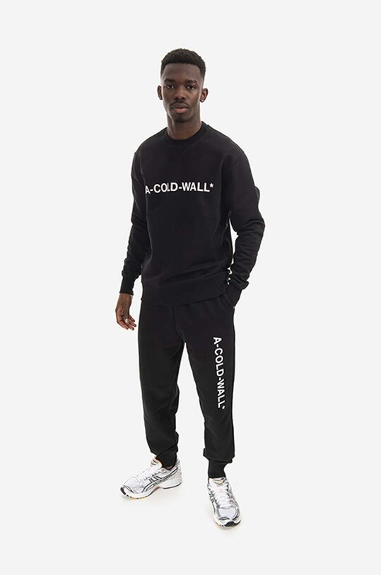 Bavlnená mikina A-COLD-WALL* Essential Logo Crewneck ACWMW082. čierna AA00