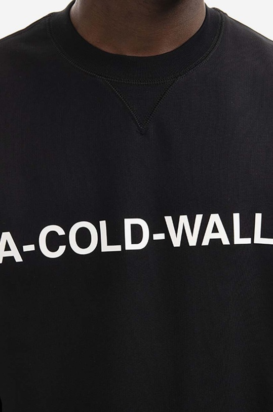 A-COLD-WALL* bluza bawełniana Essential Logo Crewneck czarny ACWMW082.