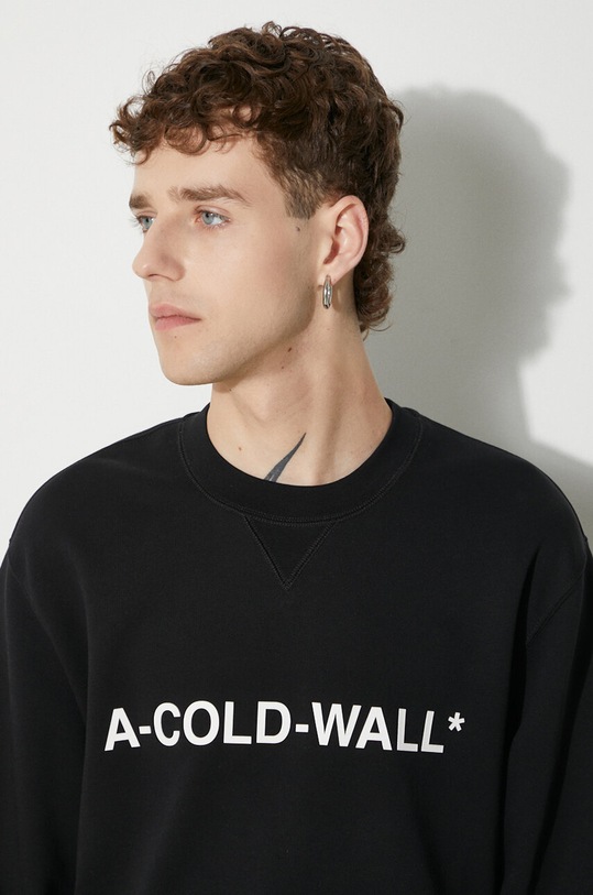 A-COLD-WALL* bluza bawełniana Essential Logo Crewneck ACWMW082. czarny