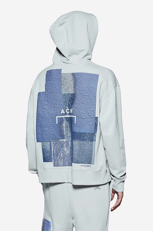 Odzież A-COLD-WALL* bluza bawełniana Brutalist Zip Hoodie ACWMW073. szary