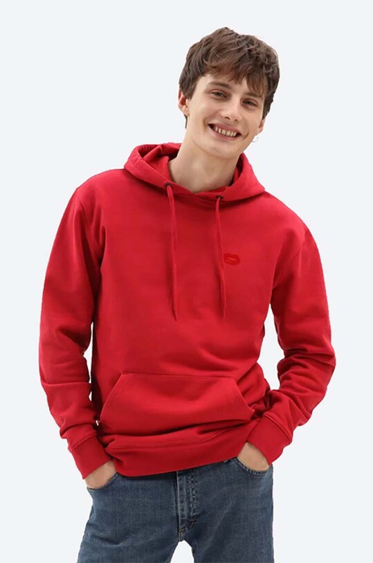 Bavlněná mikina Vans Anaheim Archive V hladký červená VN0A54AG14A