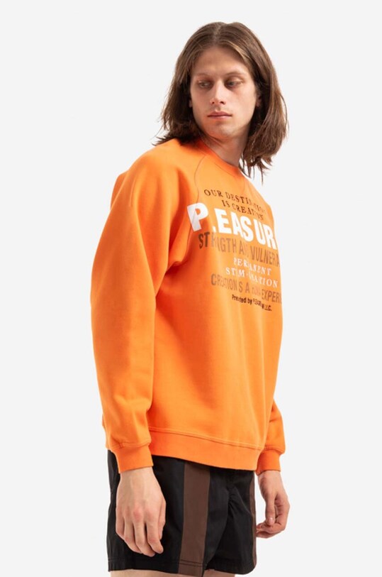 PLEASURES bluza Permanent Crewneck P22SP017 pomarańczowy