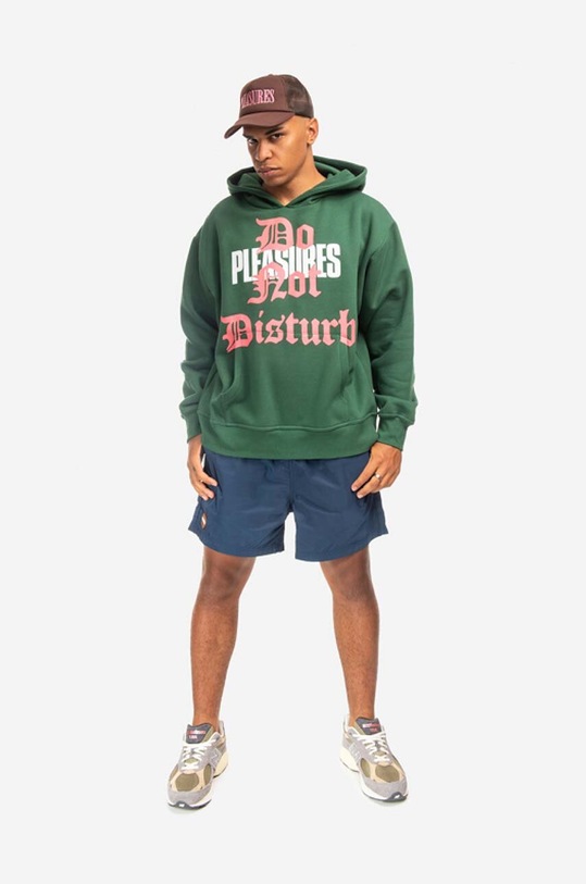 PLEASURES sweatshirt Do Not Disturb Hoodie P22SU033 green AA00
