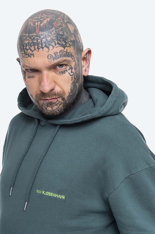 Han Kjøbenhavn cotton sweatshirt Bulky Hoodie green M.130154