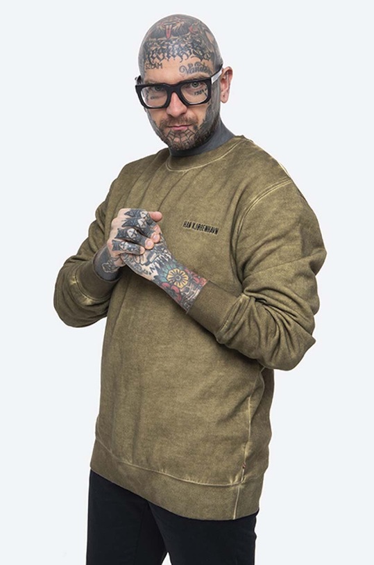 Han Kjøbenhavn cotton sweatshirt Casual Crew plain green M.130402