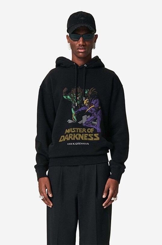 Han Kjøbenhavn cotton sweatshirt Artwork Hoodie Planet friendly black M.132045