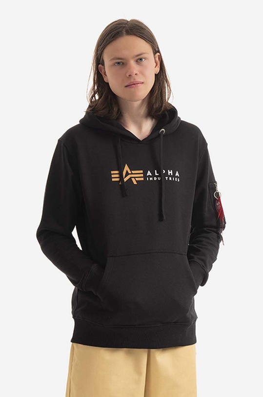 Dukserica Alpha Industries Alpha Label Hoody s kapuljačom crna 118331.03