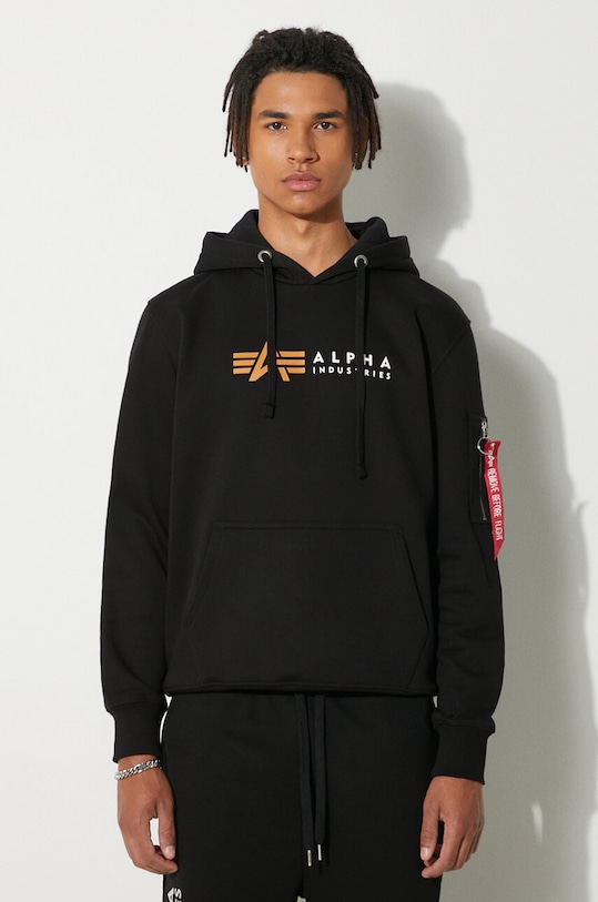 Dukserica Alpha Industries Alpha Label Hoody print crna 118331.03