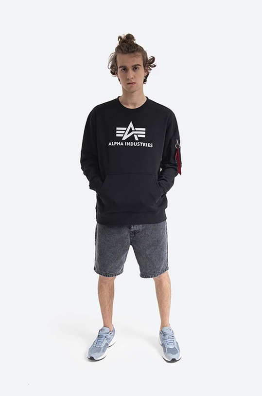 Alpha Industries sweatshirt Alpha Industries 3D Logo Sweater 128302 03 128302.03 black AA00