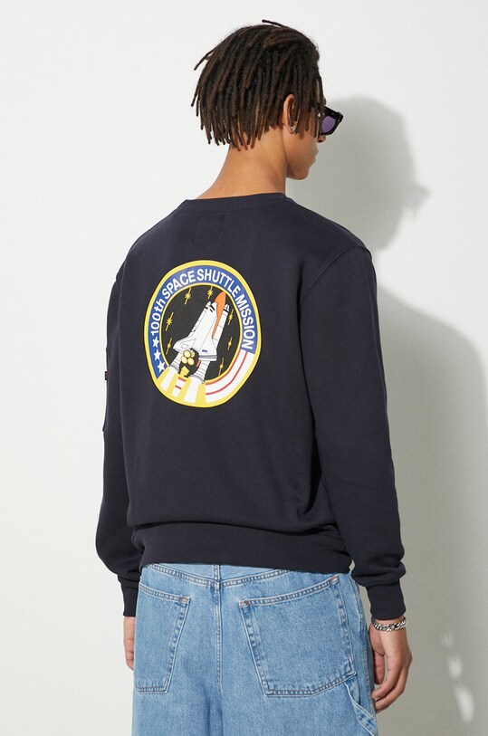 Oblečení Mikina Alpha Industries 178307 07 Space Shuttle Sweater 178307.07 námořnická modř