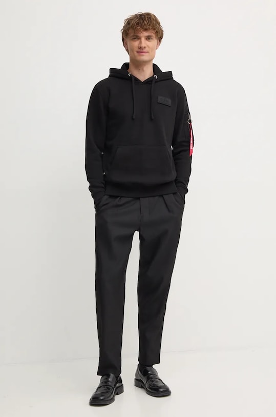 Alpha Industries bluză Red Stripe Hoody 178314.95 negru AA00