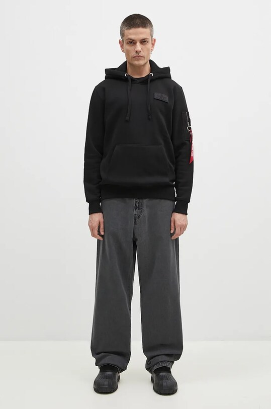 Alpha Industries sweatshirt Red Stripe Hoody 178314.95 black