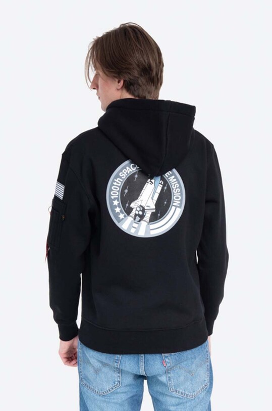 Îmbrăcăminte Alpha Industries bluză Space Shuttle Hoody 178317.03 negru