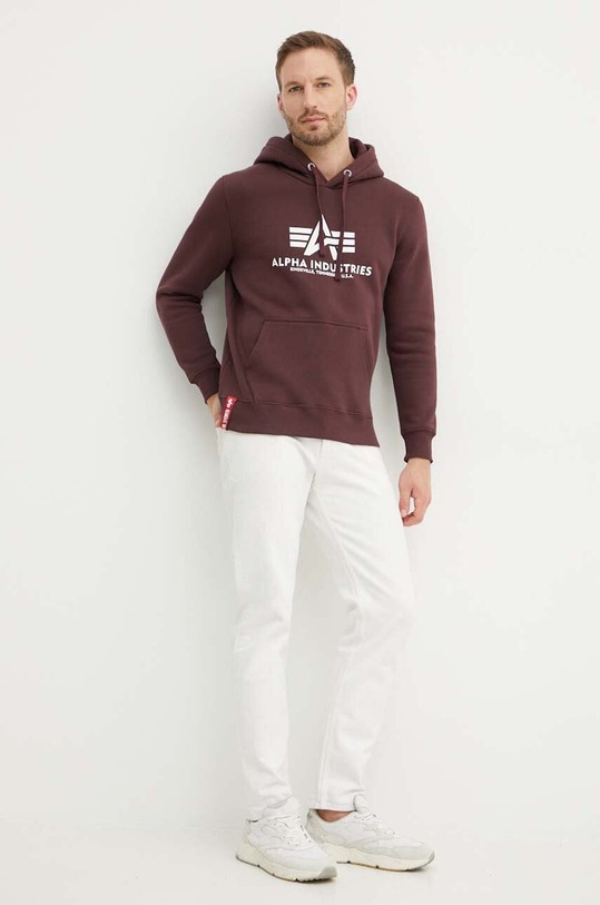 Кофта Alpha Industries Basic Hoody 178312.21 бордо AA00