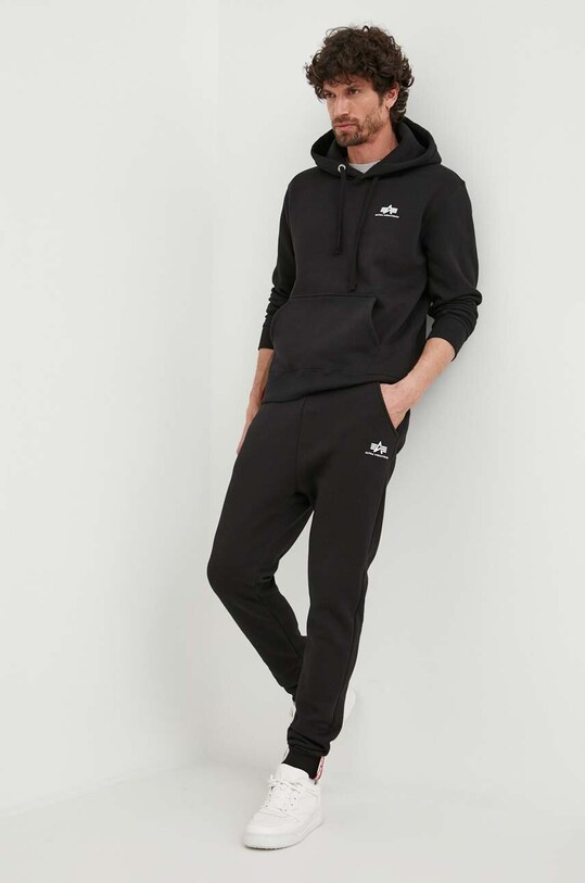 Alpha Industries bluză Basic Hoody Small Logo 196318.03 negru AA00
