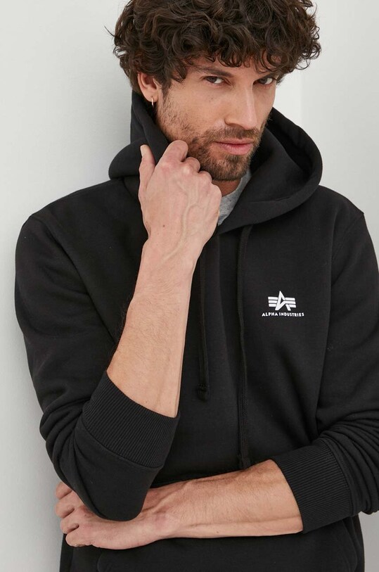 Alpha Industries bluză Basic Hoody Small Logo negru 196318.03