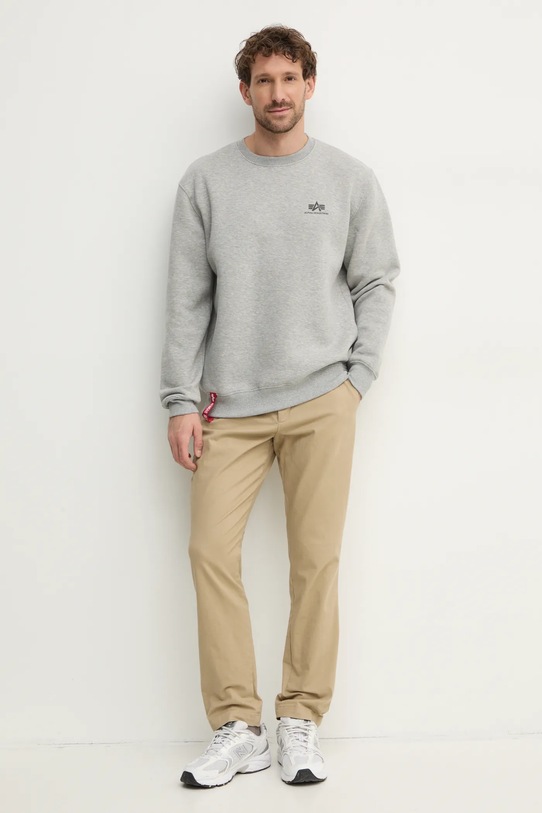 Alpha Industries bluză Basic Sweater Small Logo 188307.17 gri AA00