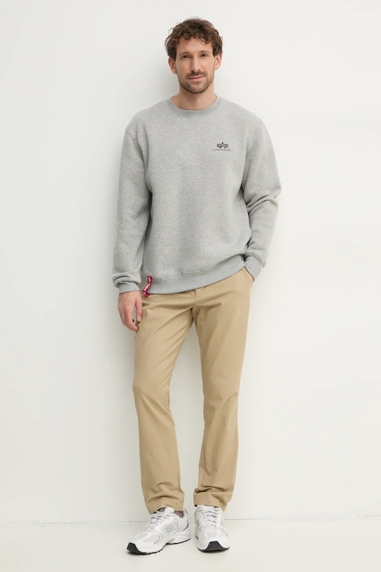 Mikina Alpha Industries Basic Basic Sweater Small Logo 188307.17 sivá AA00