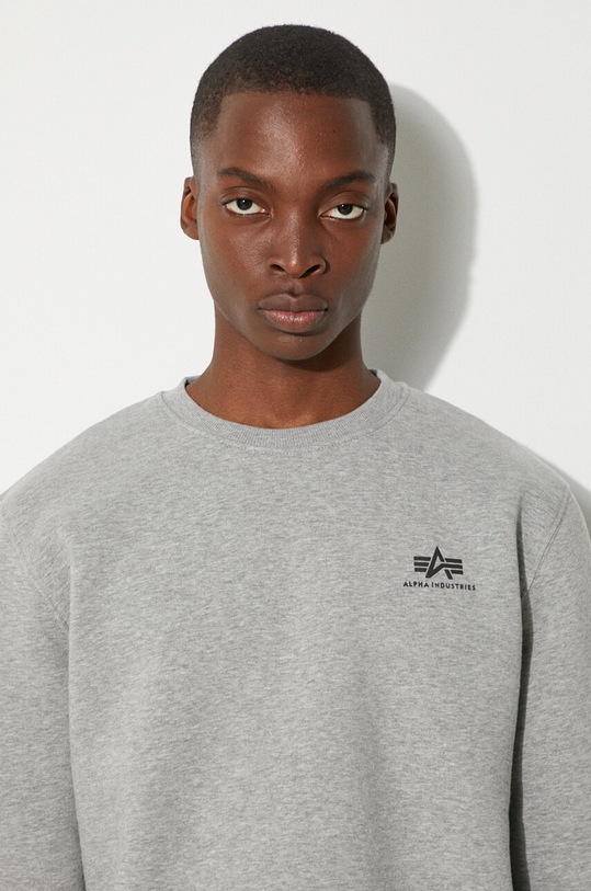 Alpha Industries felpa Basic Sweater Small Logo 188307.17 grigio