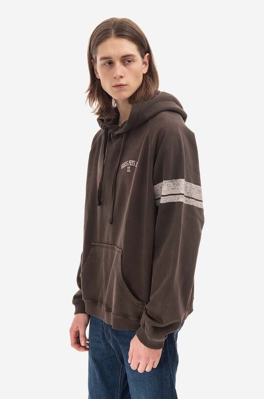 Βαμβακερή μπλούζα Guess M2BQ00.KBB40 καφέ