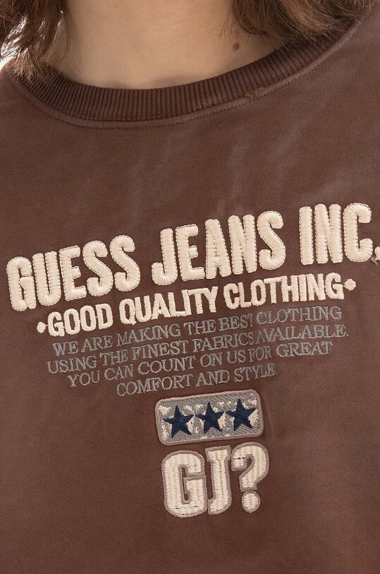 Хлопковая кофта Guess коричневый M2BQ03.KBB40