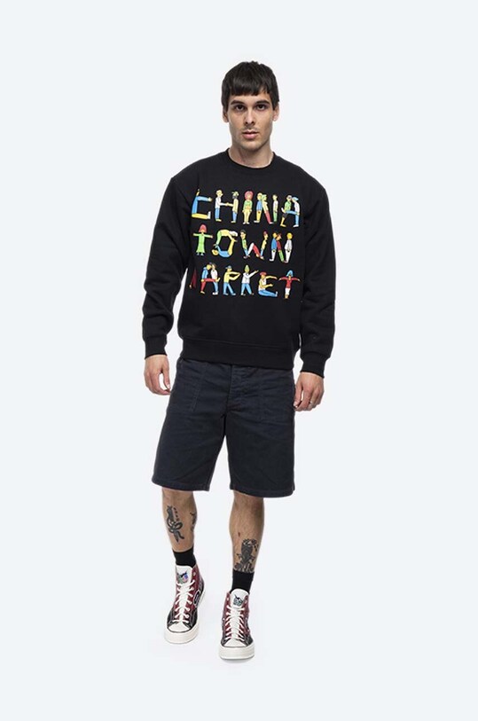 Market hanorac de bumbac Chinatown Market City Aerobics Crewneck CTM1960064.0001 negru AA00