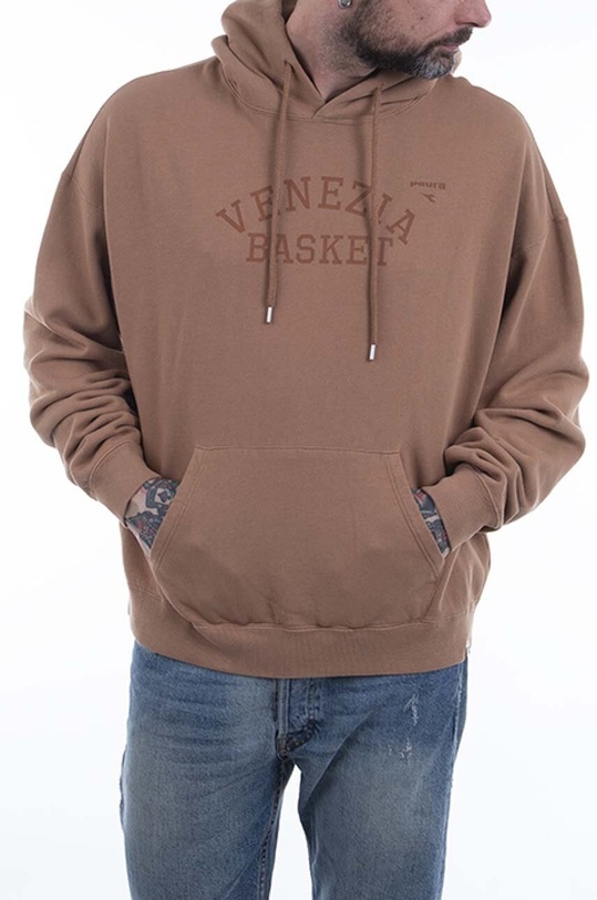 Diadora cotton sweatshirt x Paura Basket Hoodie 502.177541 brown AA00