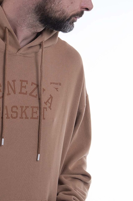 Clothing Diadora cotton sweatshirt x Paura Basket Hoodie 502.177541 brown