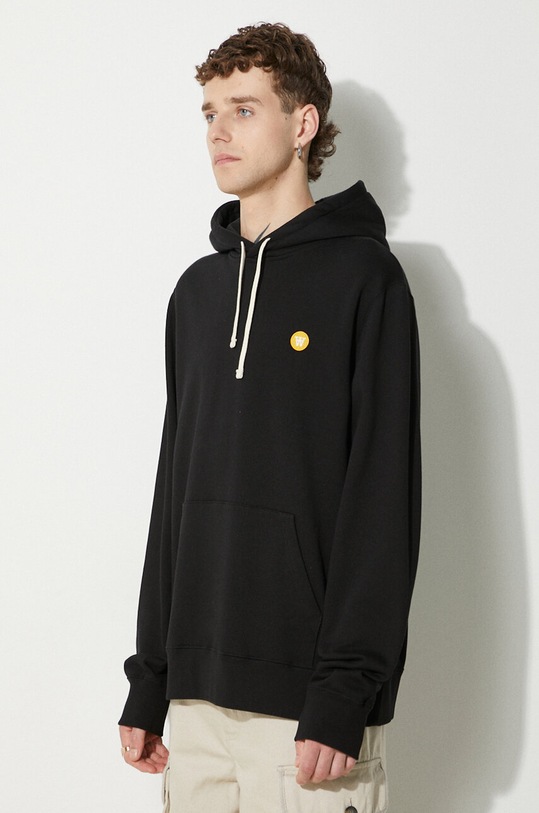 Odzież Wood Wood bluza bawełniana Ian Double 10005600.2424 czarny