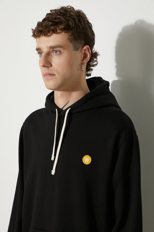 Wood Wood bluza bawełniana Ian Double czarny 10005600.2424