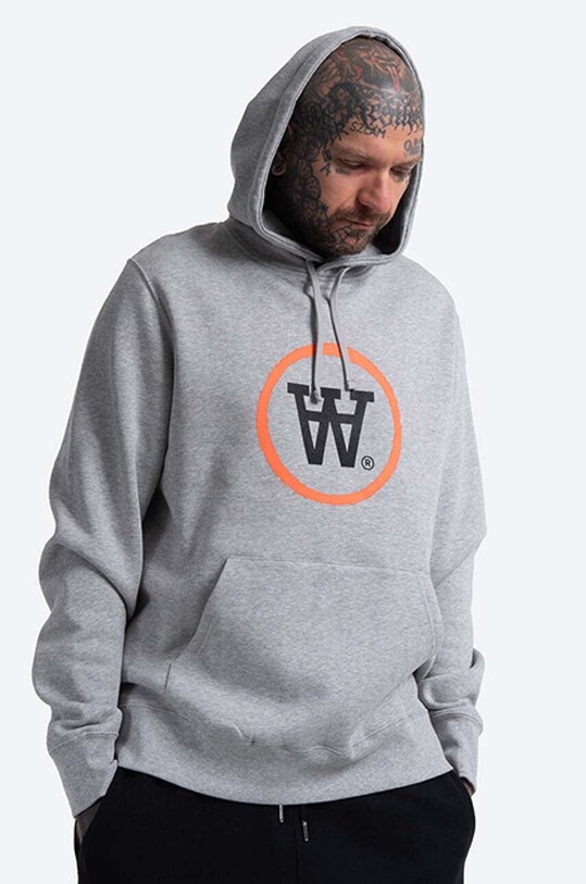 Bavlnená mikina Wood Wood Ian Hoodie 10135605-2424 GREY MELANGE bavlna sivá 10135605.2424