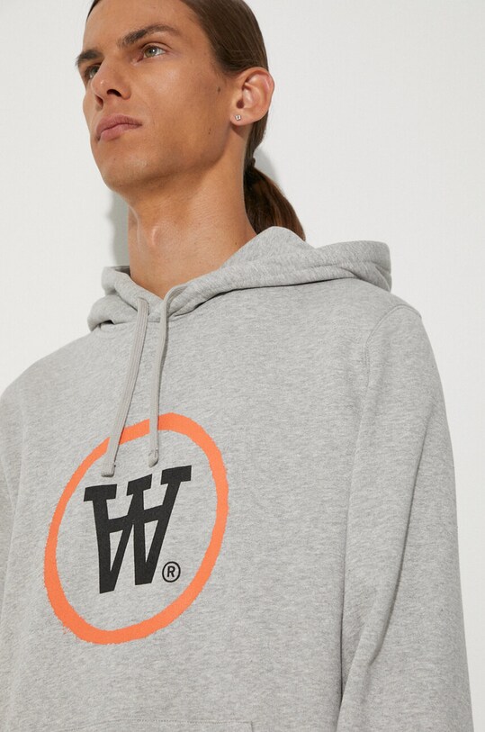 Βαμβακερή μπλούζα Wood Wood Ian Hoodie γκρί 10135605.2424