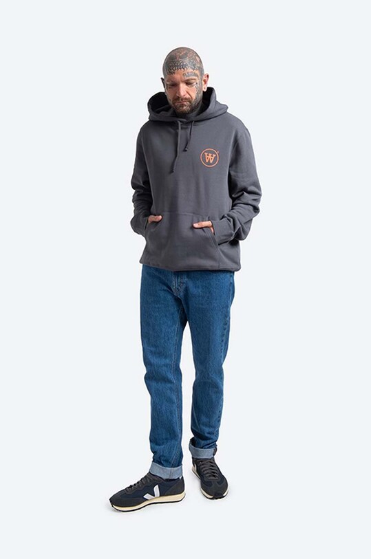Хлопковая кофта Wood Wood Ian Hoodie 10135605.2424 серый AA00