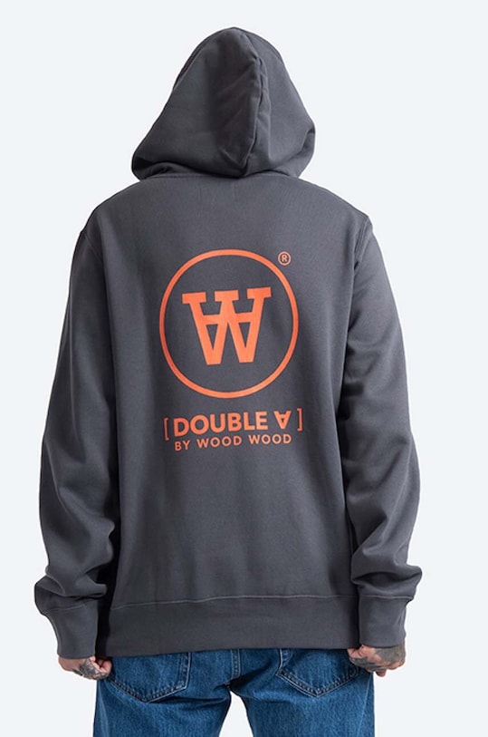 Odzież Wood Wood bluza bawełniana Ian Hoodie 10135605.2424 szary