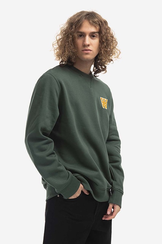 Pamučna dukserica Wood Wood Tye AA Patches Sweatshirt 10235602.2424 zelena